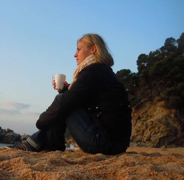 woman looking peaceful in alcohol treatment image